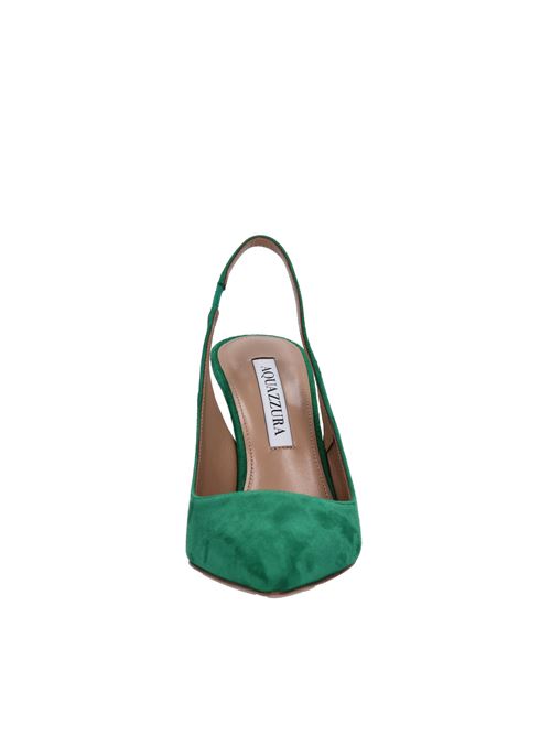 Décolleté slingback in camoscio AQUAZZURA | TWIHIGL0-SUE-MCH SUEDEMALACHITE